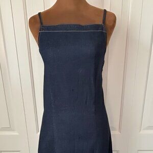 Y2K Victoria's Secret (Moda International) Dark Denim Midi -Maxi Apron Front Dre